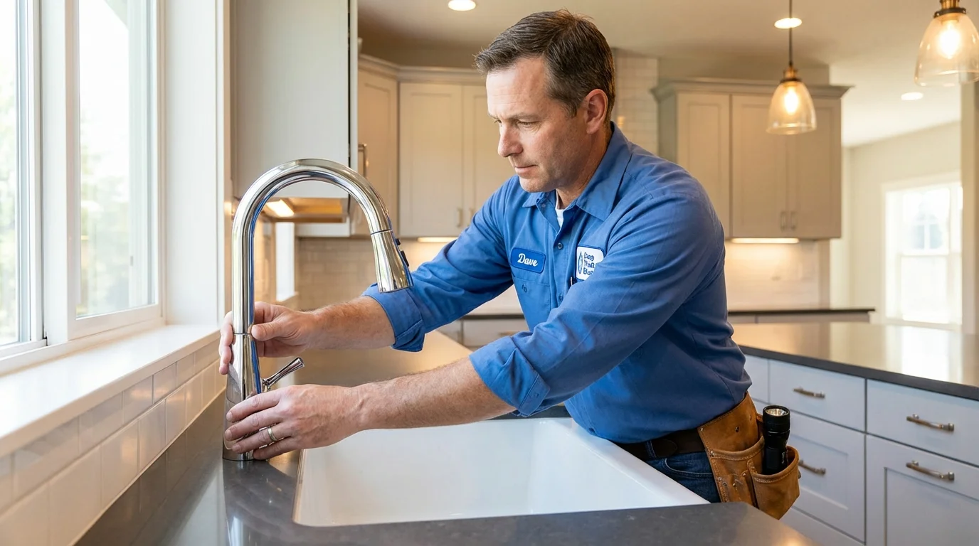 Kitchen faucet installation by Johns Plumbing LLC in Wharton